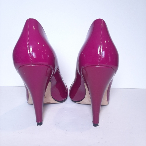 🍁ALDO Patent Leather Open Toe Heels Purple Plum - Picture 7 of 15